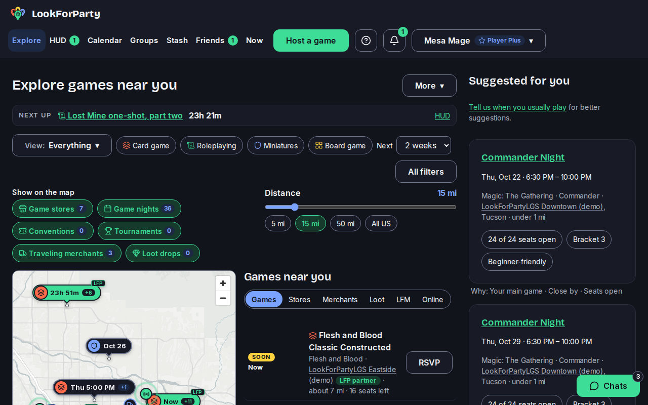 Explore with the map and the Traveling merchants layer button highlighted